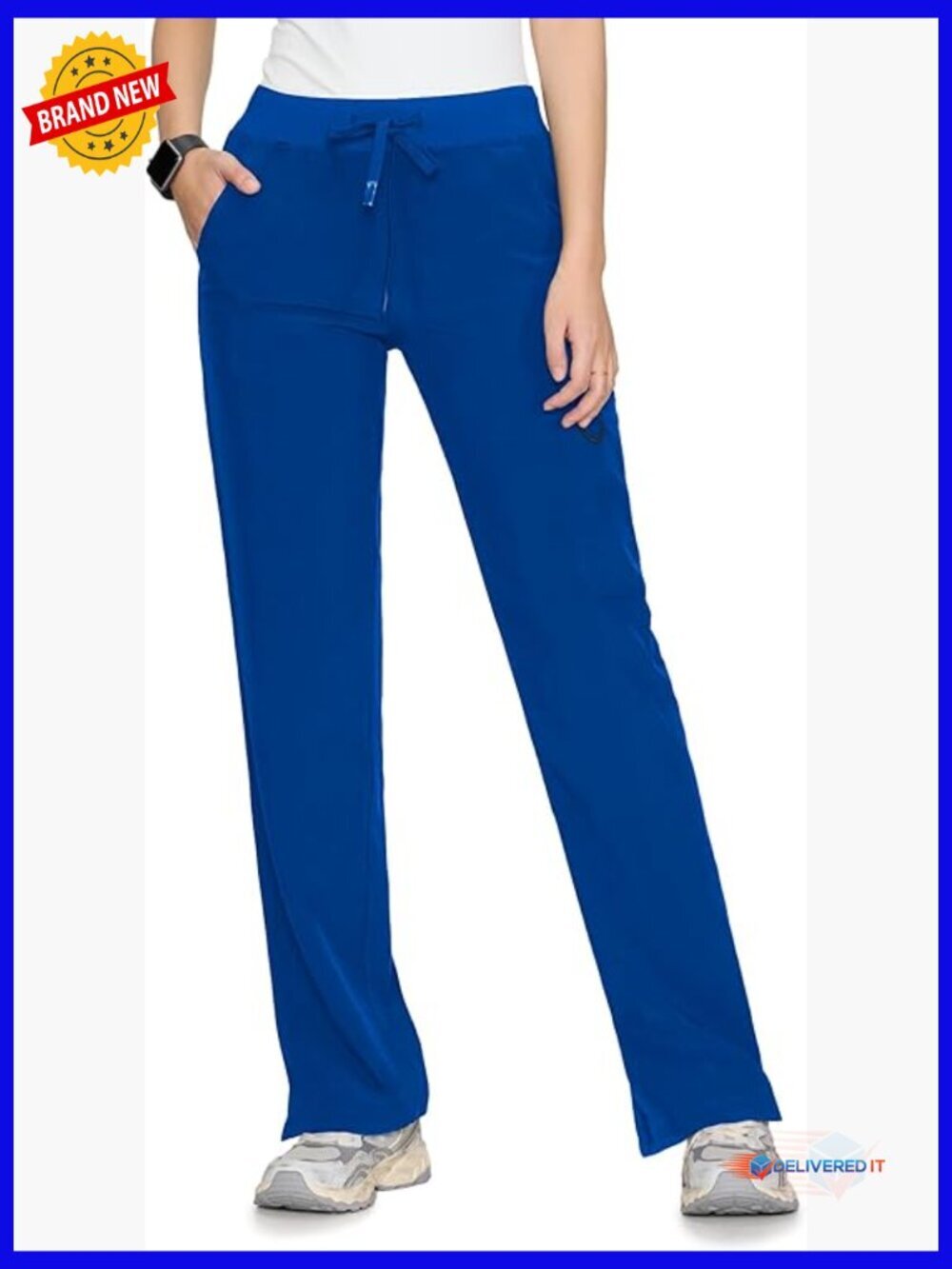 Soft Breathable Stretch Scrub Pants cargo with 3 pockets Drawstring